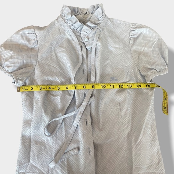 Authentic Burberry Blue Check Ruffle Top - Picture 12 of 16